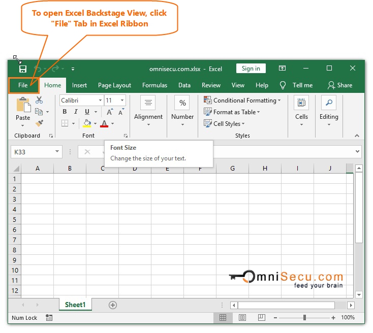 excel for mac backstage view